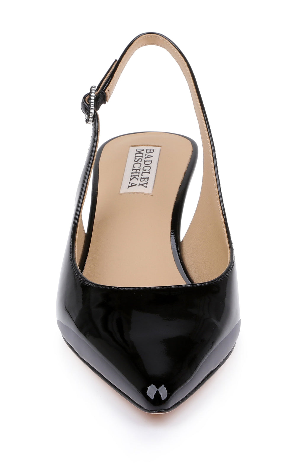Black Patent | Ruthie II Pointed Toe Slingback Pumps Front