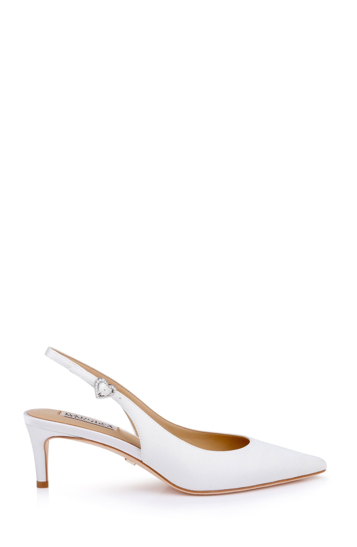 White Crepe | Ruthie Pointed Toe Slingback Pumps Side