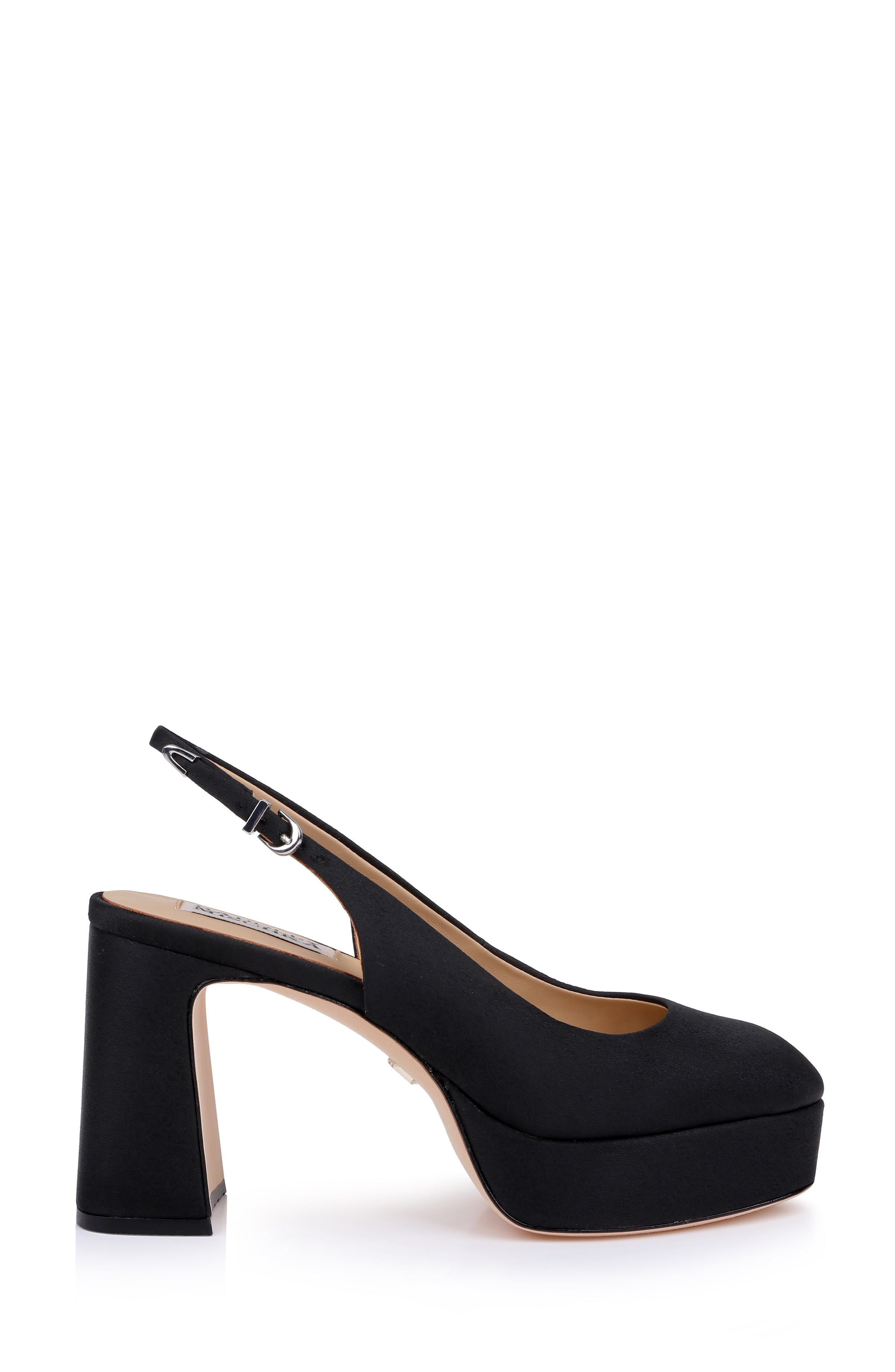 Black Crepe | Rylan Almond Toe Slingback Pumps Side
