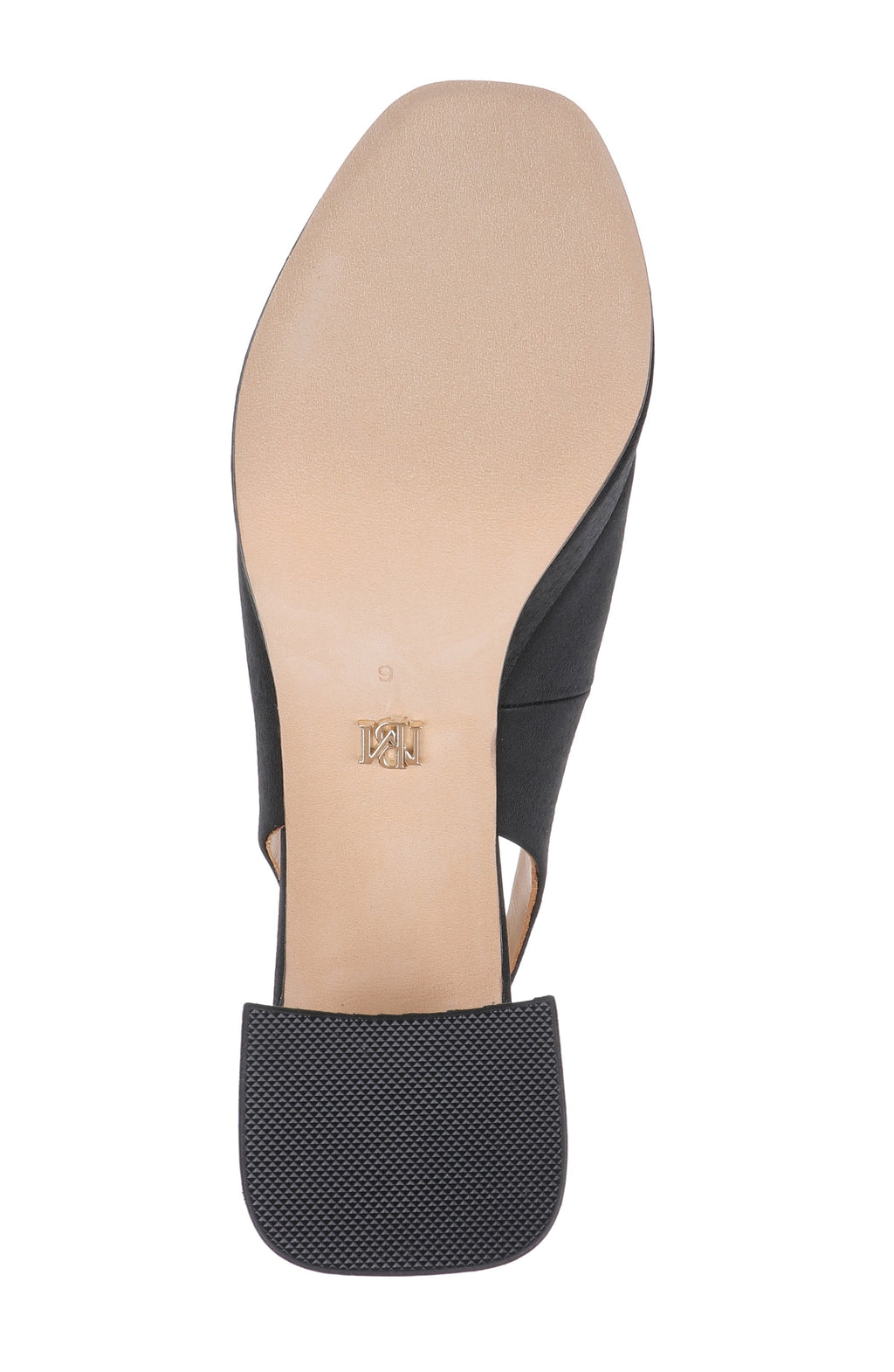 Black Crepe | Rylan Almond Toe Slingback Pumps Sole