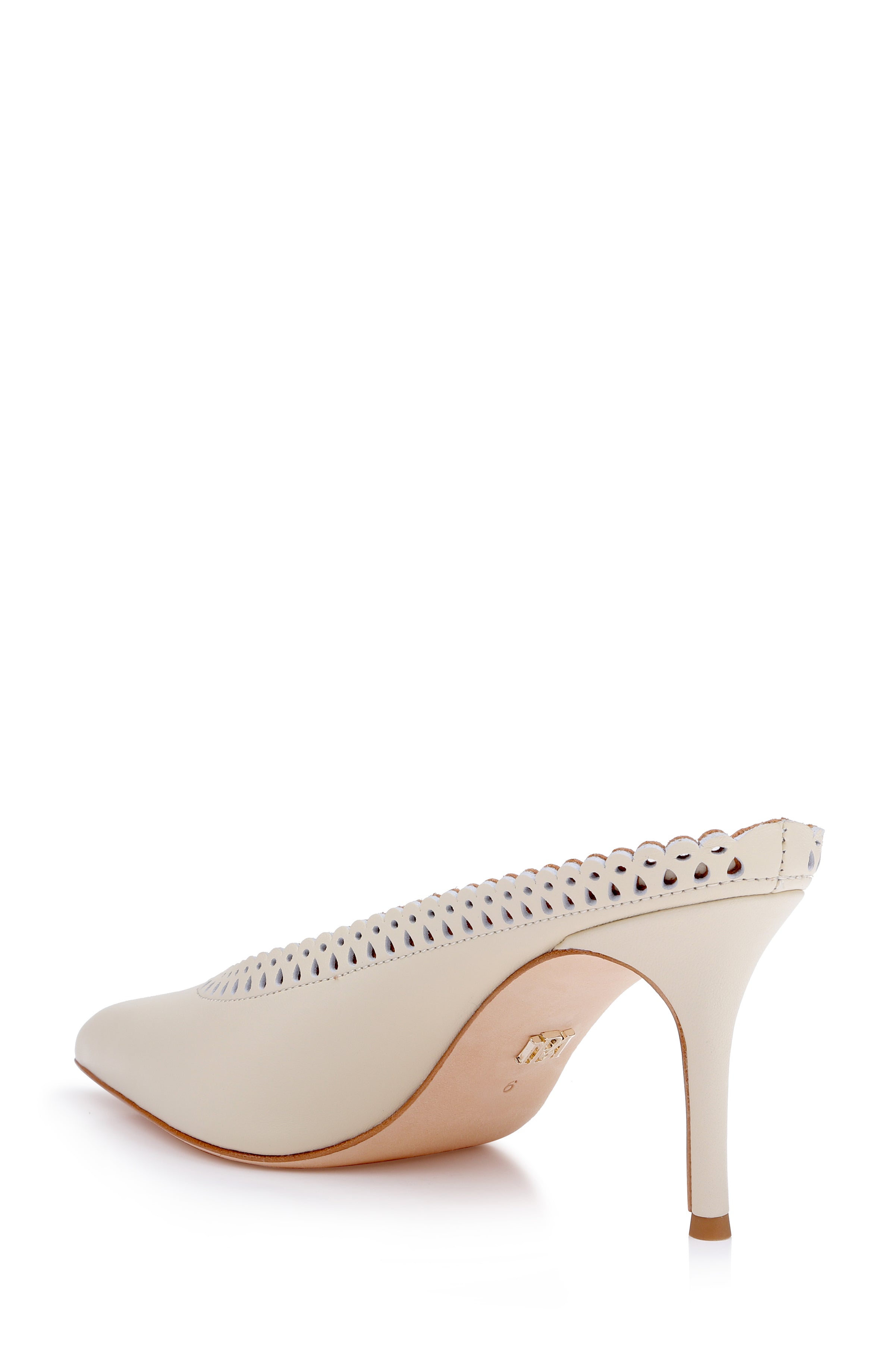 Cream/White | Rylie Pointed Toe Slip-On Mules Back Side
