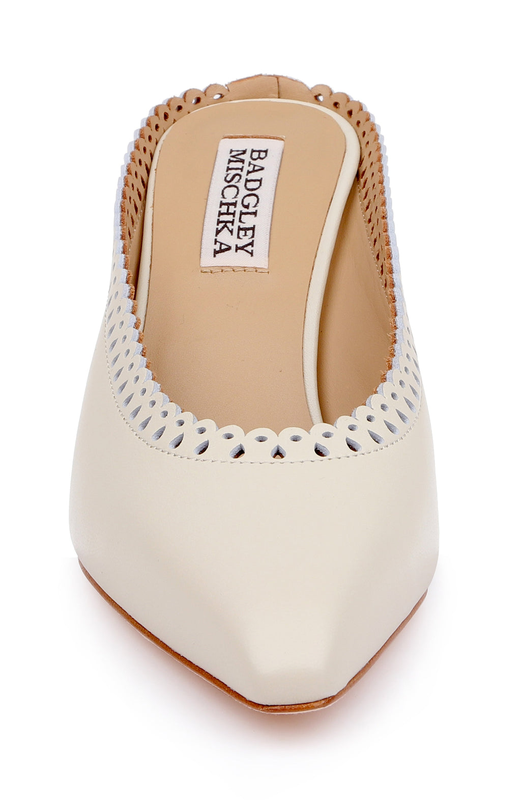 Cream/White | Rylie Pointed Toe Slip-On Mules Front