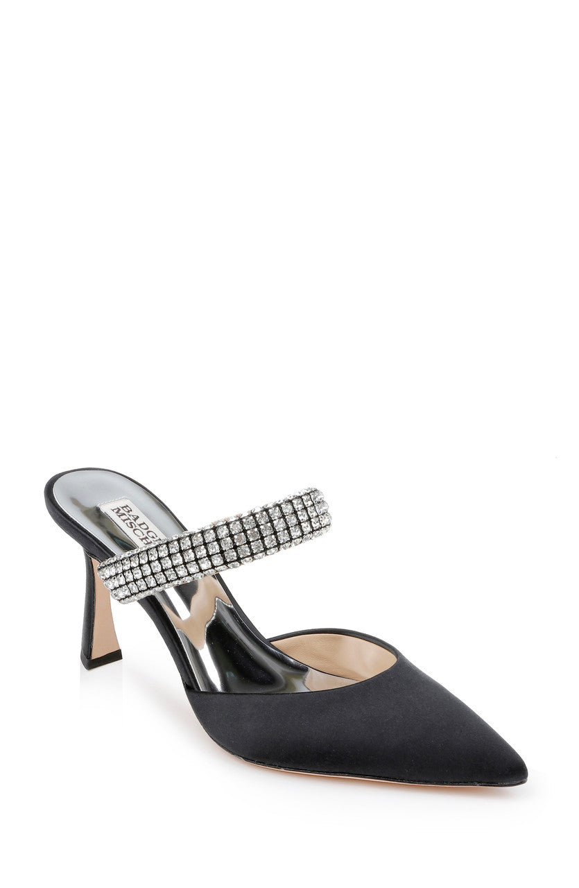 Black | Sadiya Jeweled Kitten Heel