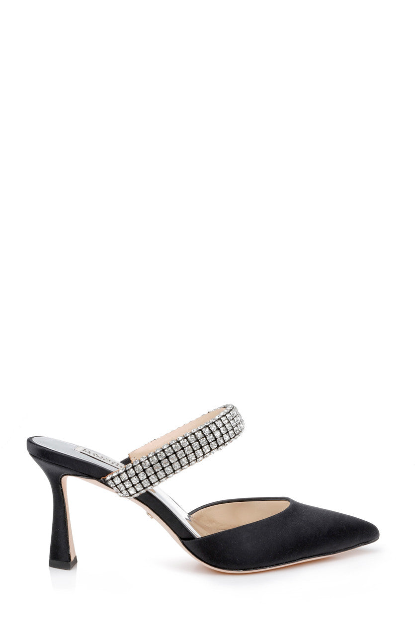 Black | Sadiya Jeweled Kitten Heel