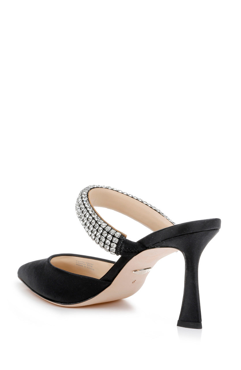 Black | Sadiya Jeweled Kitten Heel