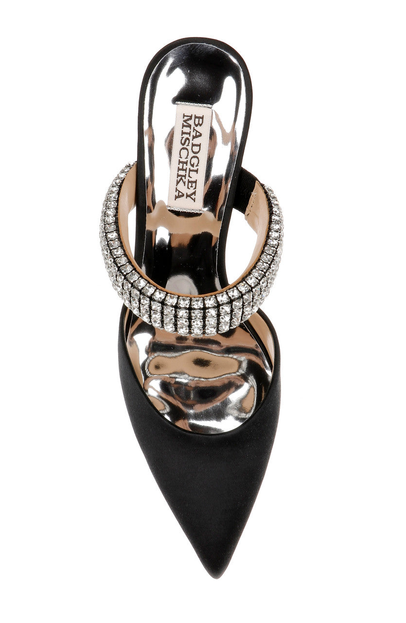 Black | Sadiya Jeweled Kitten Heel
