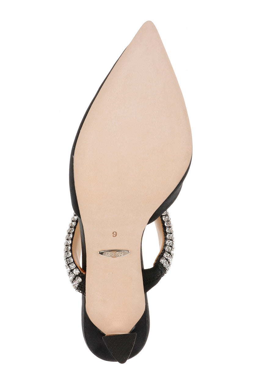 Black | Sadiya Jeweled Kitten Heel
