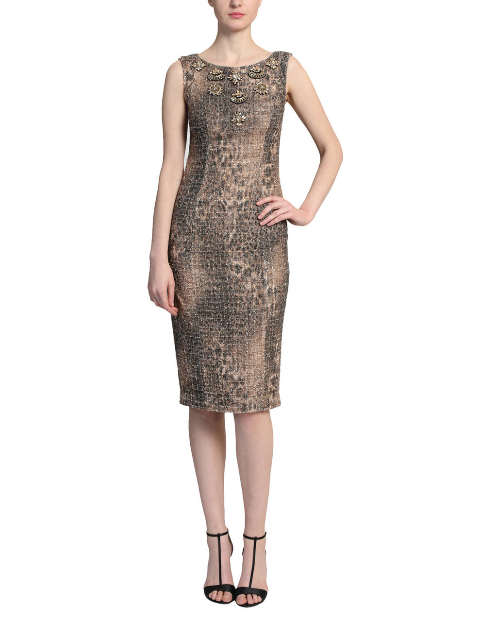 Tan Multi | Leopard Sheath Dress