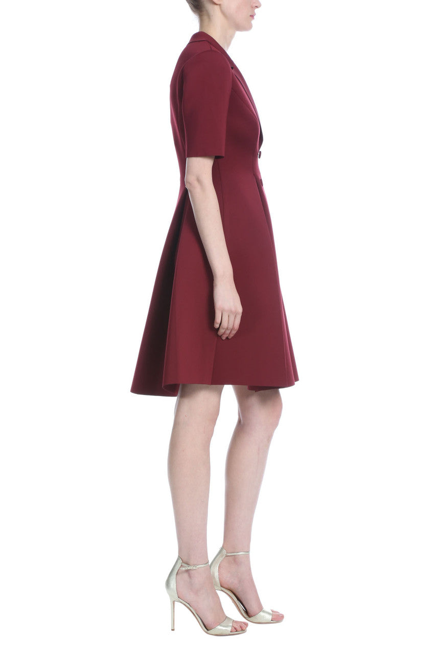 Burgundy | Flare Scuba Suit Cocktail Dress