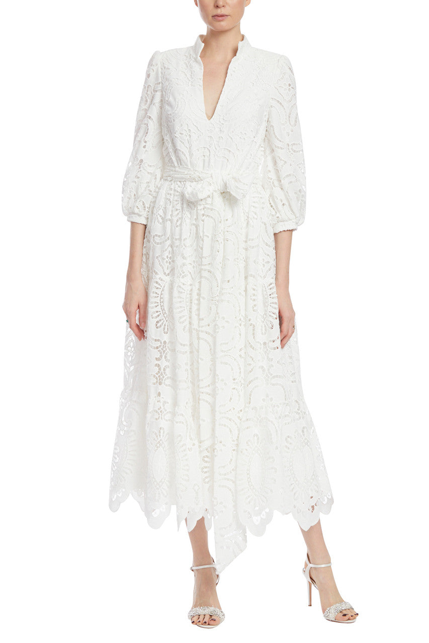 White | Lace Tiered Cocktail Dress