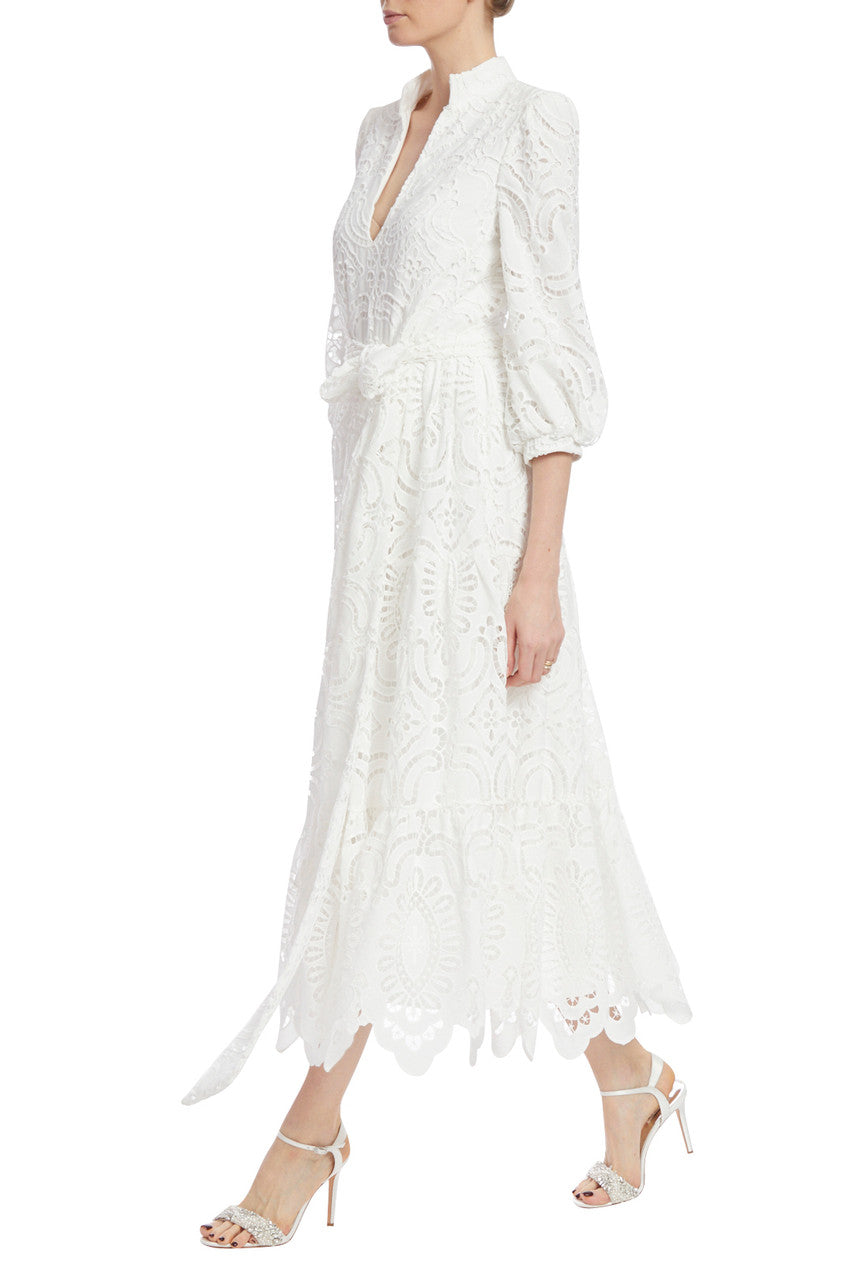 White | Lace Tiered Cocktail Dress