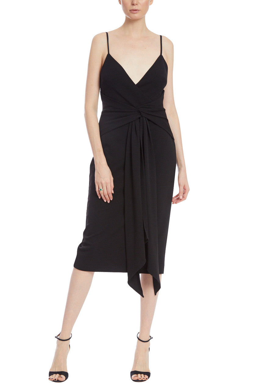 Black | Draped Strappy Cocktail Dress
