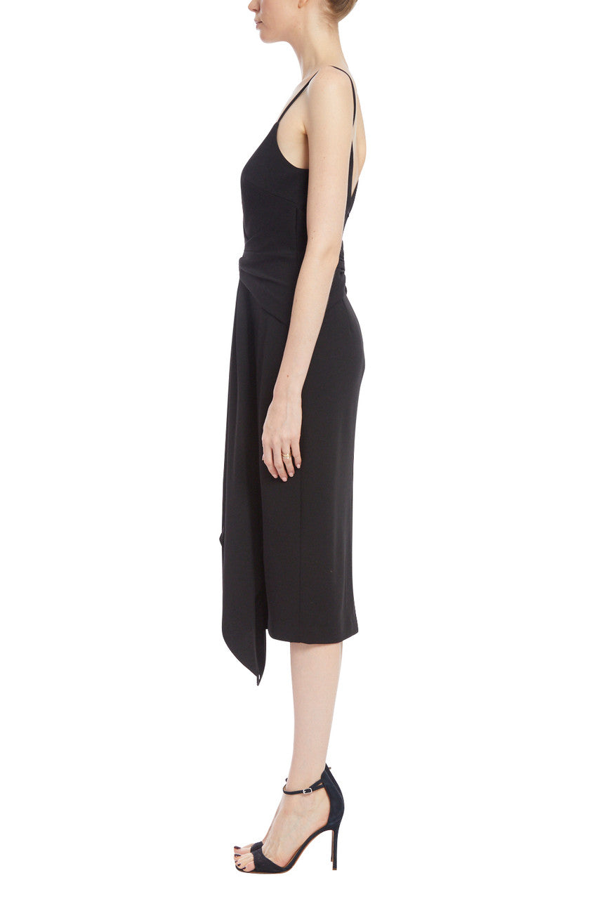 Black | Draped Strappy Cocktail Dress