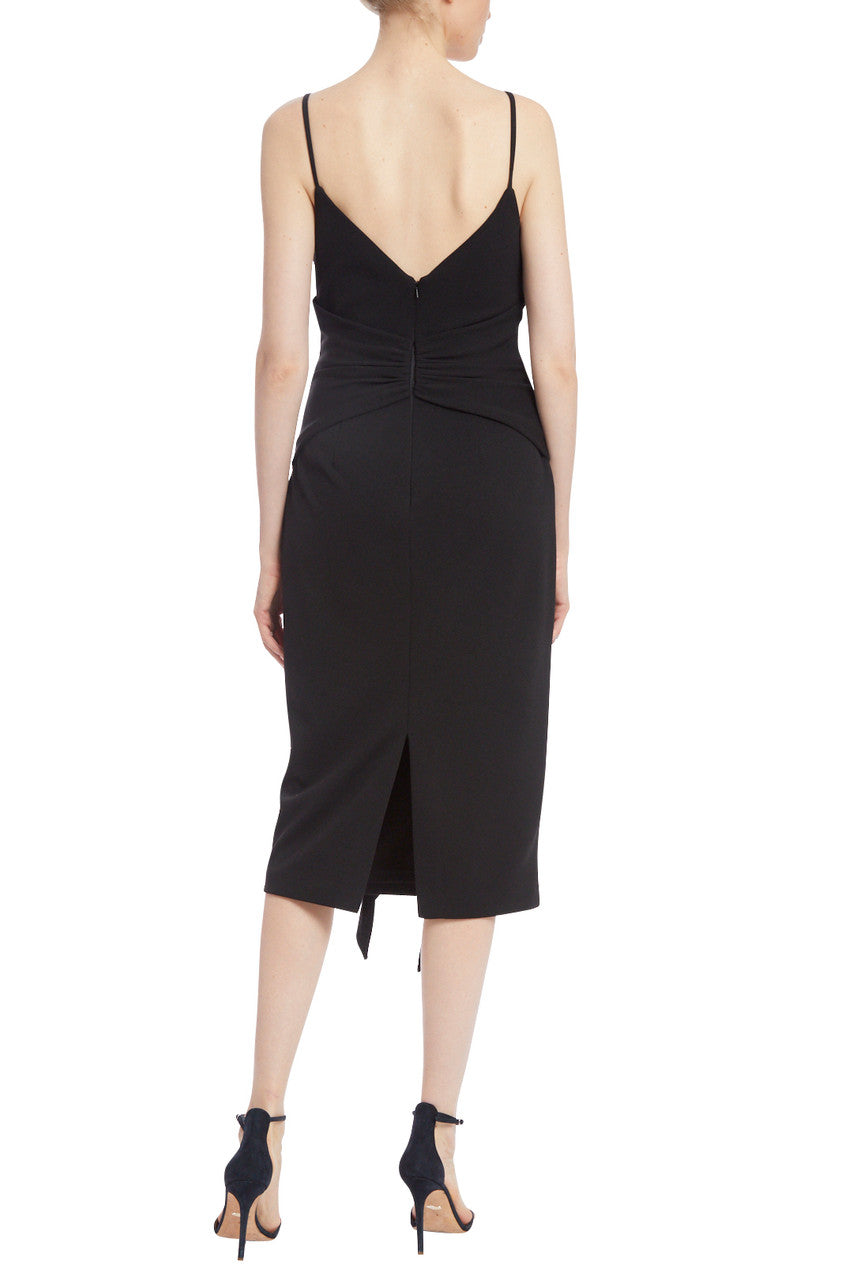 Black | Draped Strappy Cocktail Dress