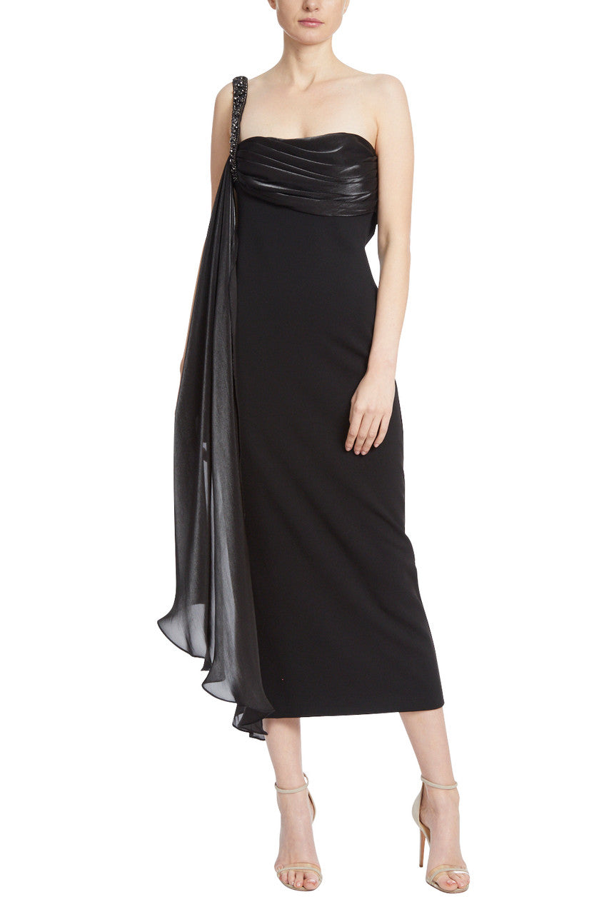 Black | Seductive Drape Cocktail Dress
