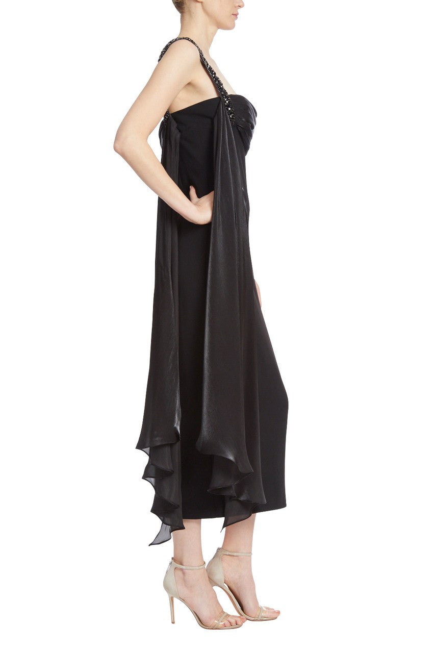 Black | Seductive Drape Cocktail Dress