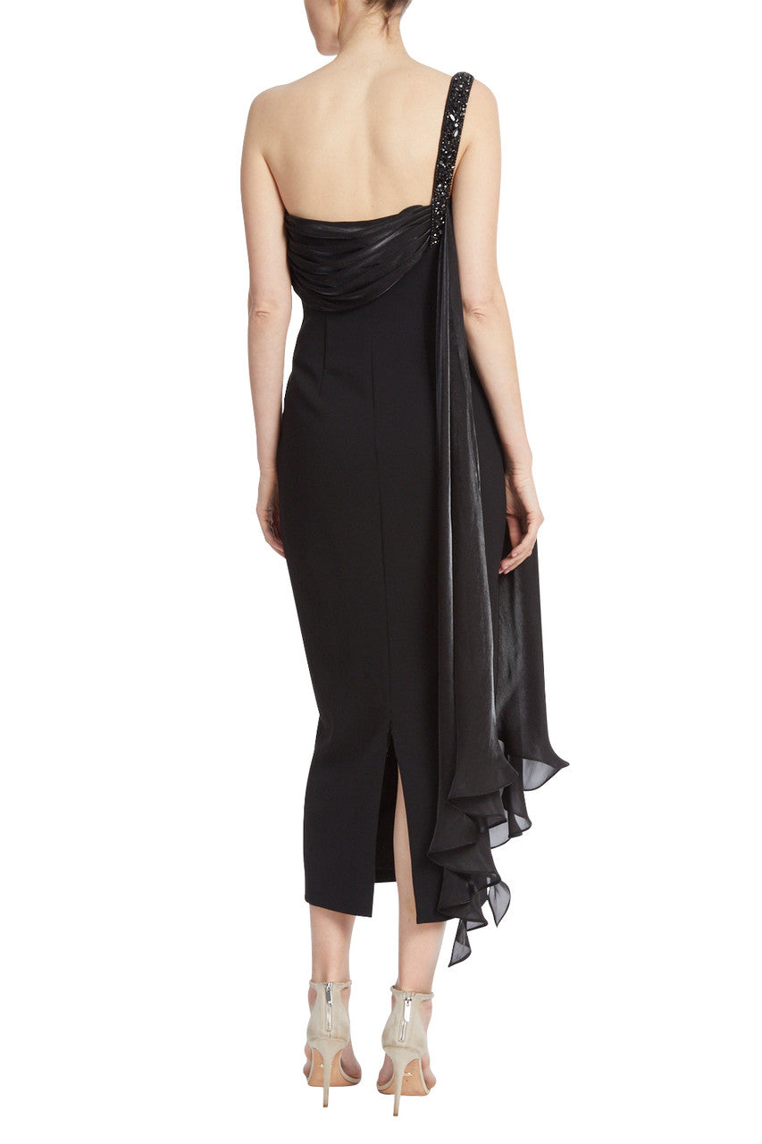 Black | Seductive Drape Cocktail Dress