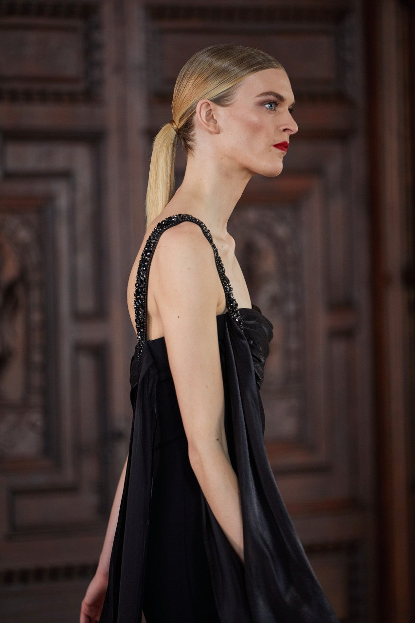 Black | Seductive Drape Cocktail Dress