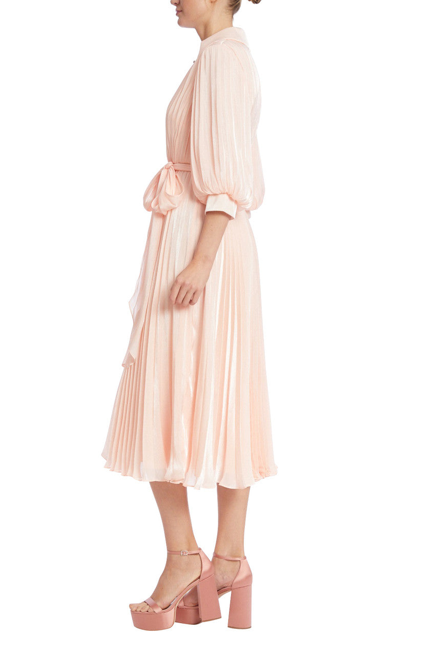 Blush | Pleated Midi Collar Dress