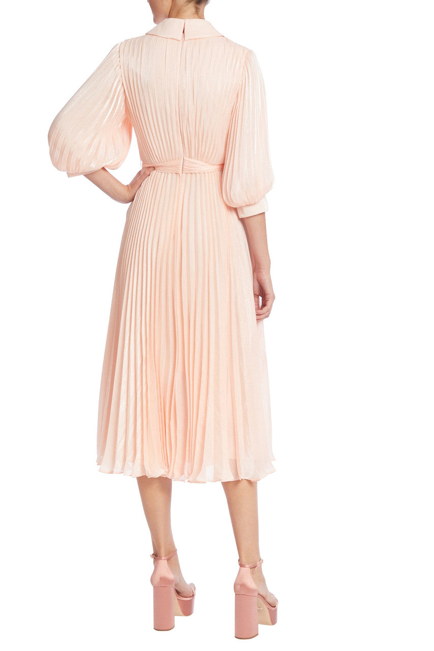 Blush | Pleated Midi Collar Dress