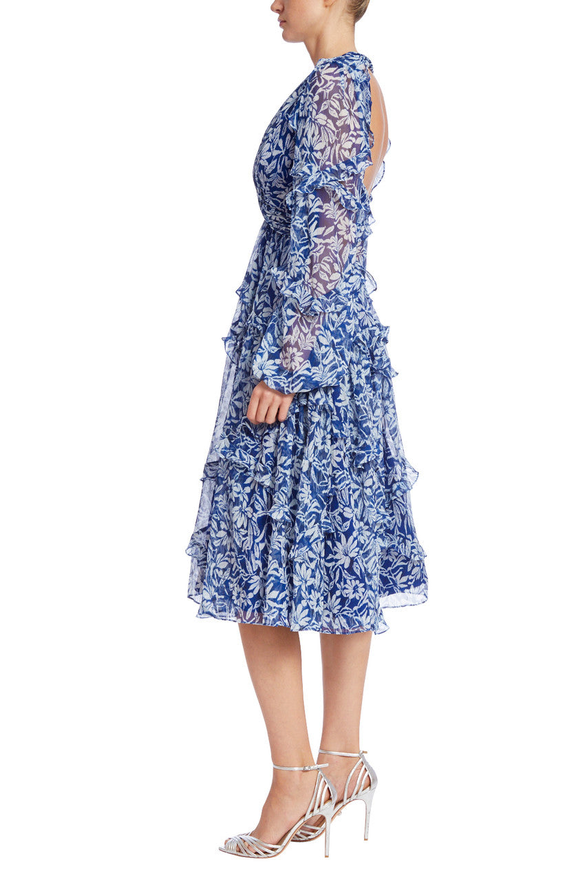 BlueBerry | Floral Deep-V Party Dress