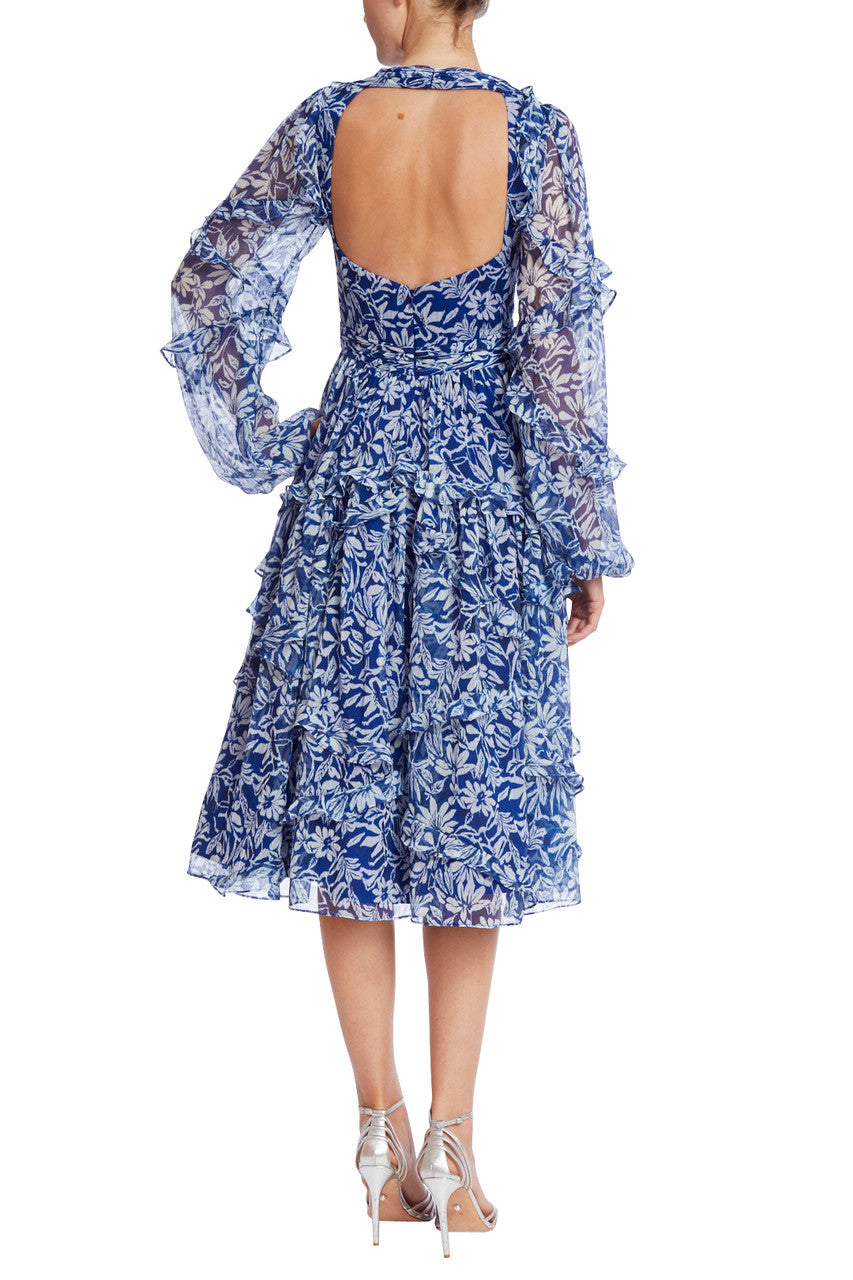 BlueBerry | Floral Deep-V Party Dress