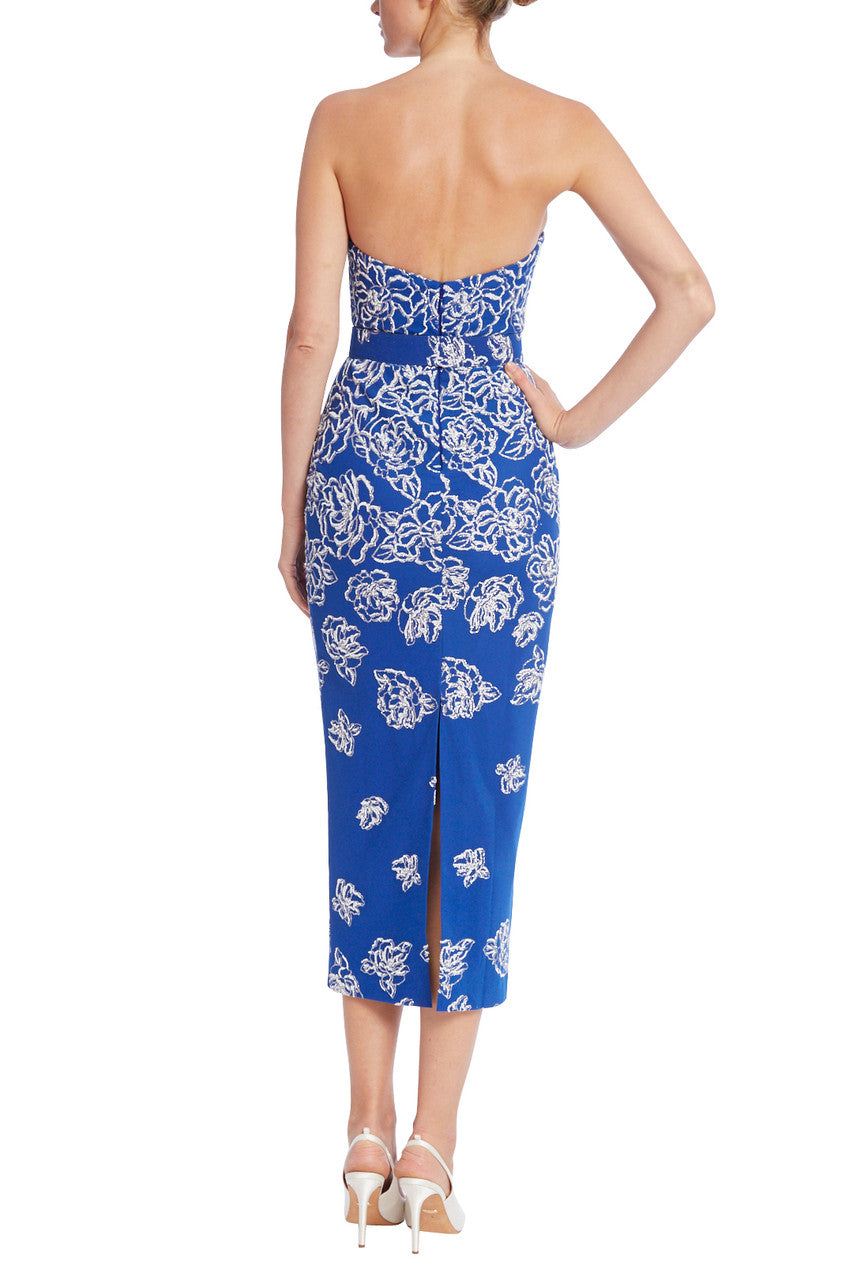 BlueBerry | Floral Beaded Strapless Cocktail Dress