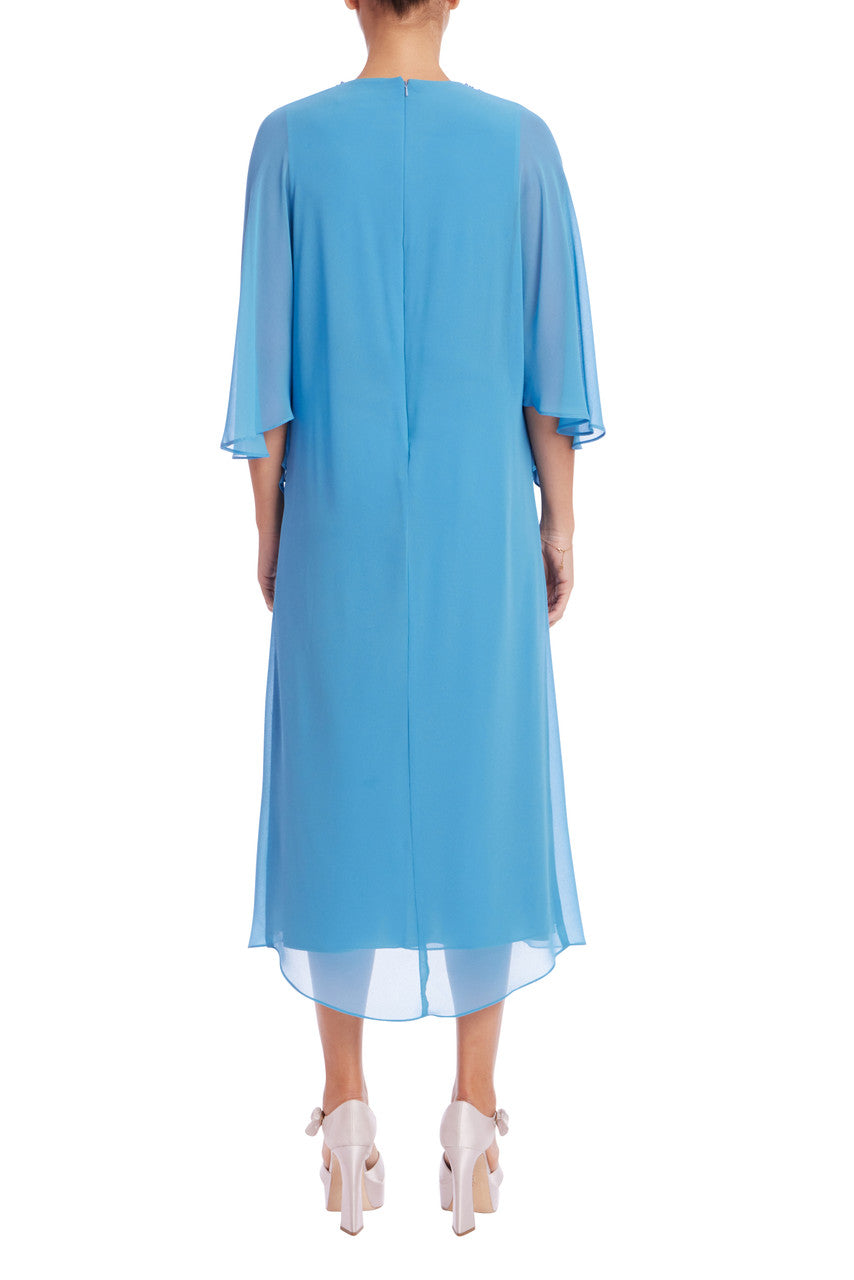 Azure | Embellished Neck Dolman Caftan Back