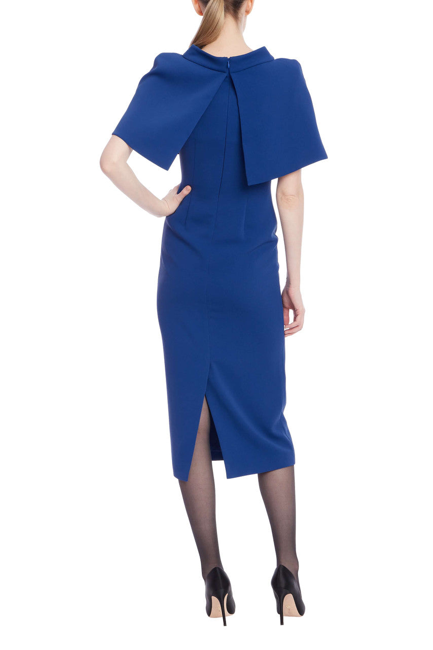 white christmas dresses Silk Dress w/ Chiffon Capelet Extra Large / Storm SLK main image 0