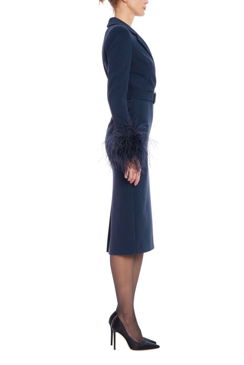 badgley mischka navy blue dress Navy Pinwheel Dress