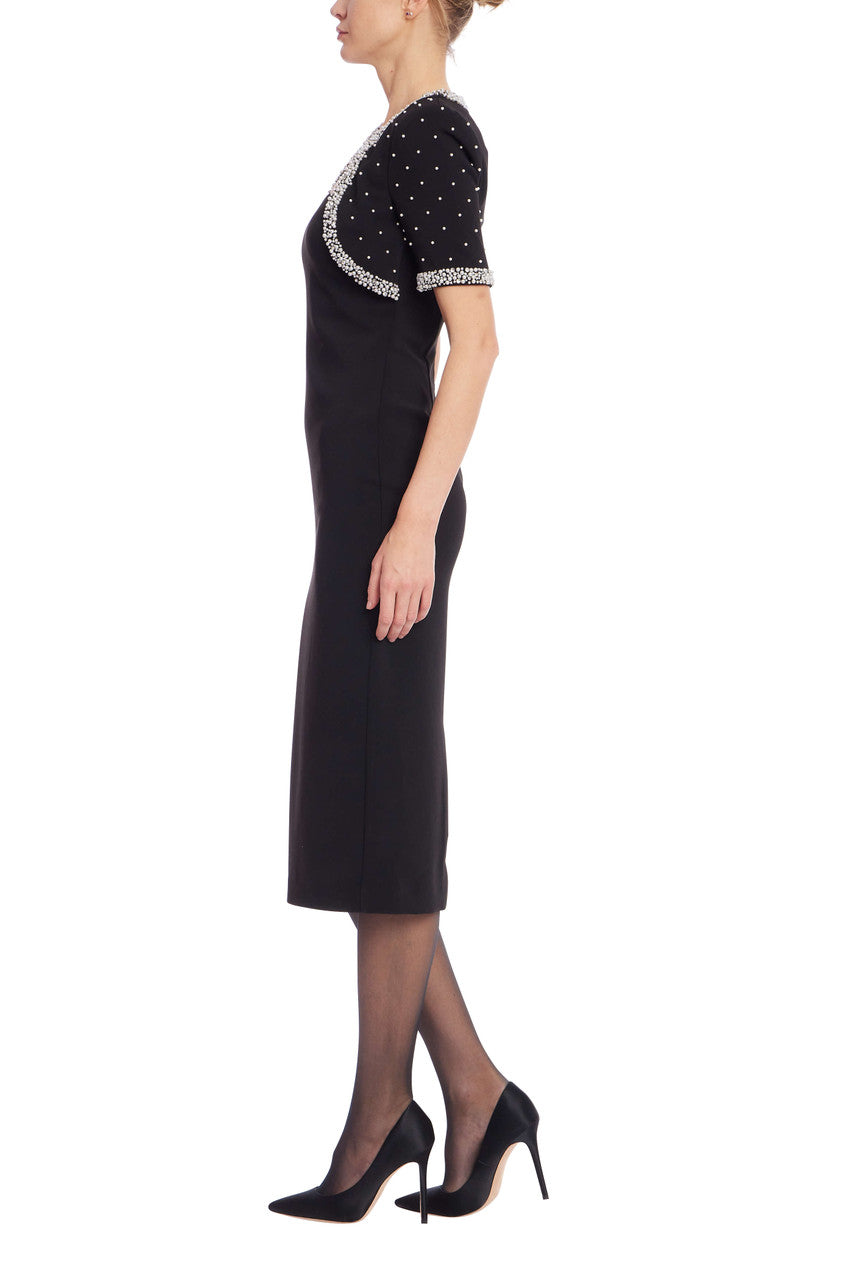 Square Neck Sheath Dress with Embellished Bolero Square Neck Sheath Dress with Embellished Bolero