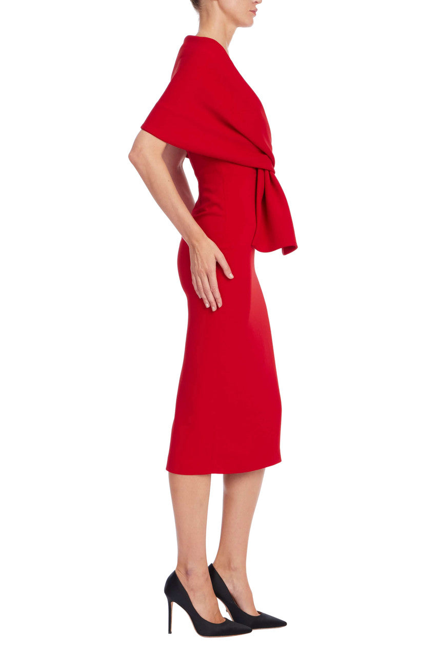 badgley mischka off the shoulder dress Draped Off-the-Shoulder Cocktail Dress