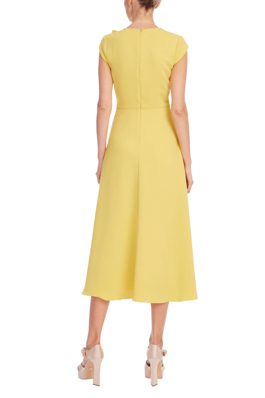 Marigold | Floral Appliqué Cap Sleeve Midi Dress Back