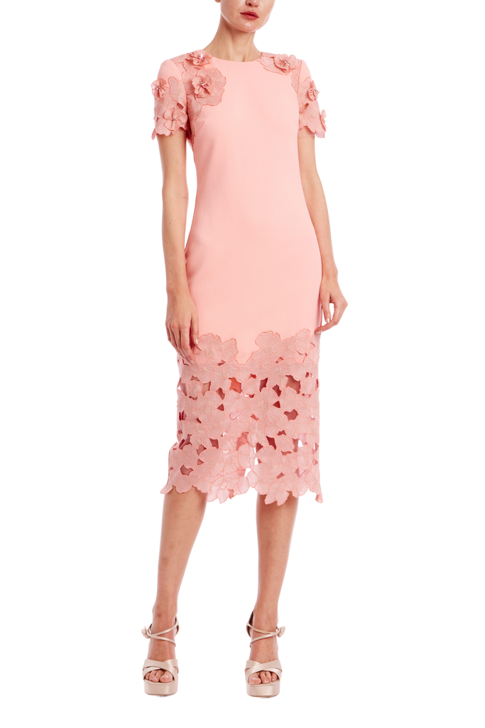 Badgley Mischka Mended Lace Hem Cocktail Dress