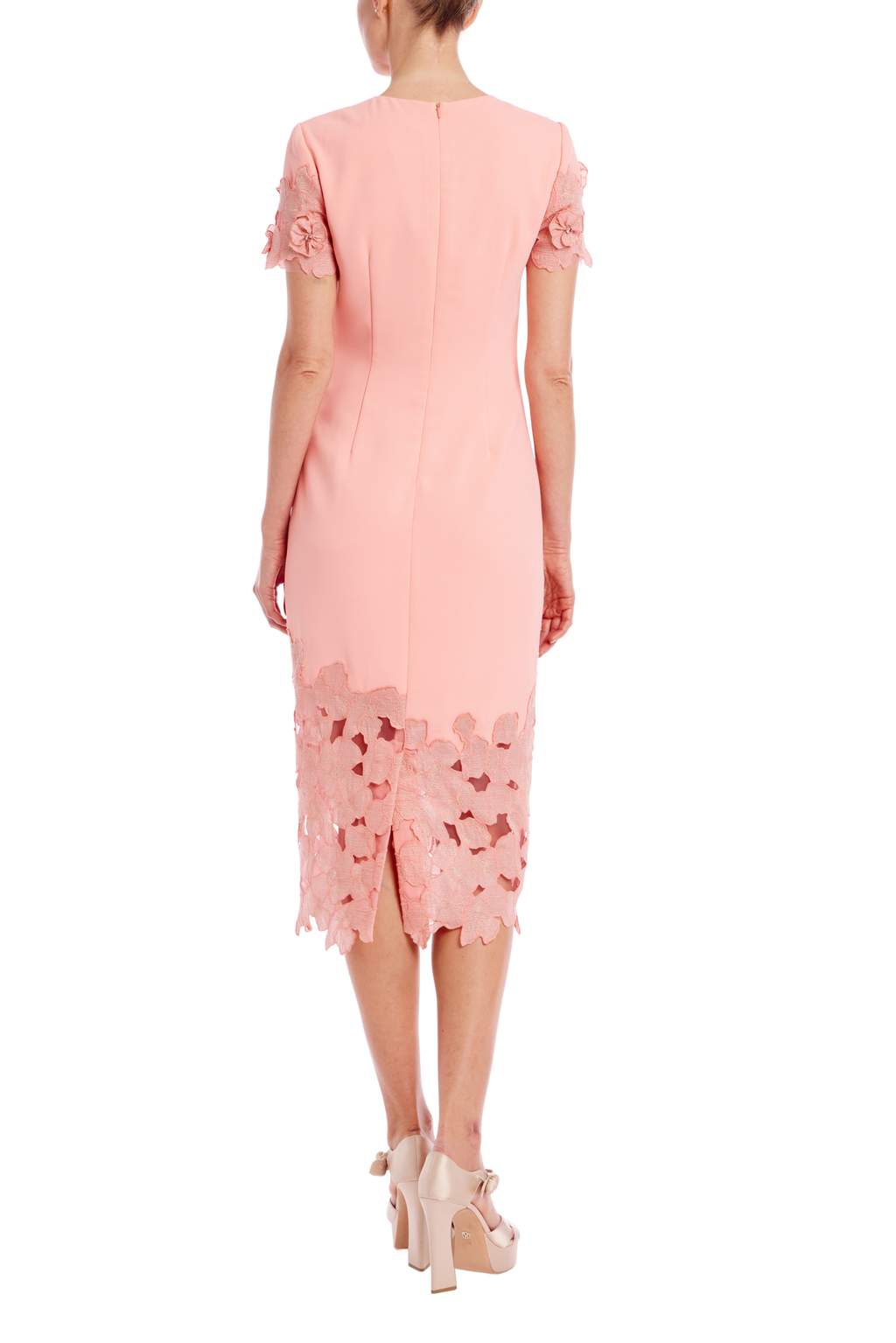 Badgley Mischka Mended Lace Hem Cocktail Dress Badgley Mischka Mended Lace Hem Cocktail Dress