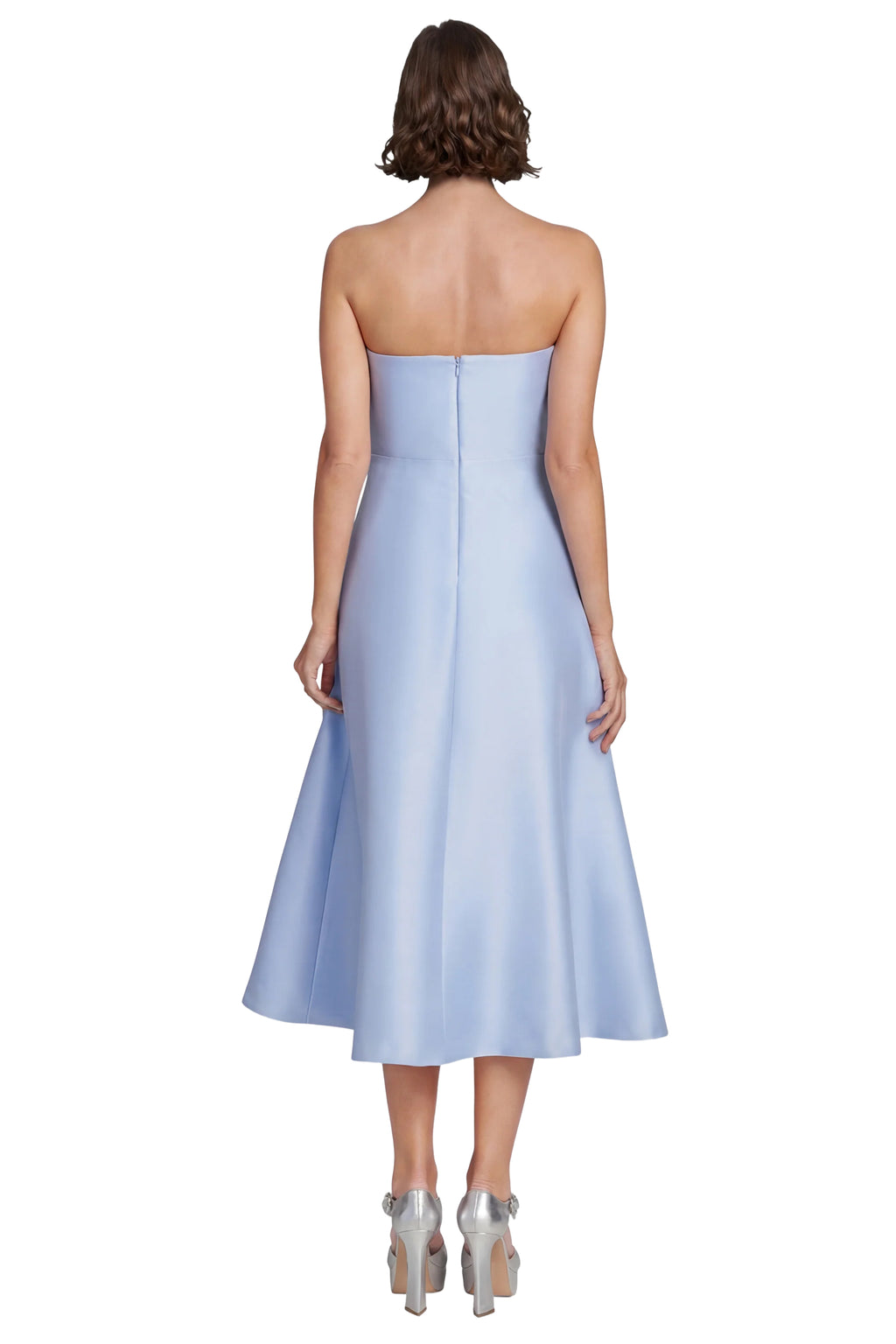 Strapless 3D Floral A-Line Midi Dress by Badgley Mischka