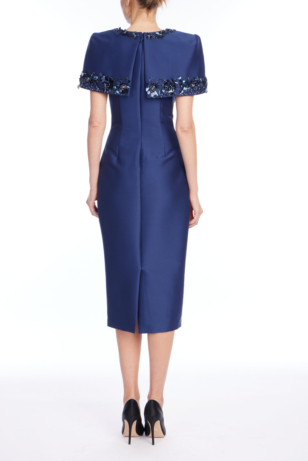 Admiral | Beaded Cape Cocktail Dress Back