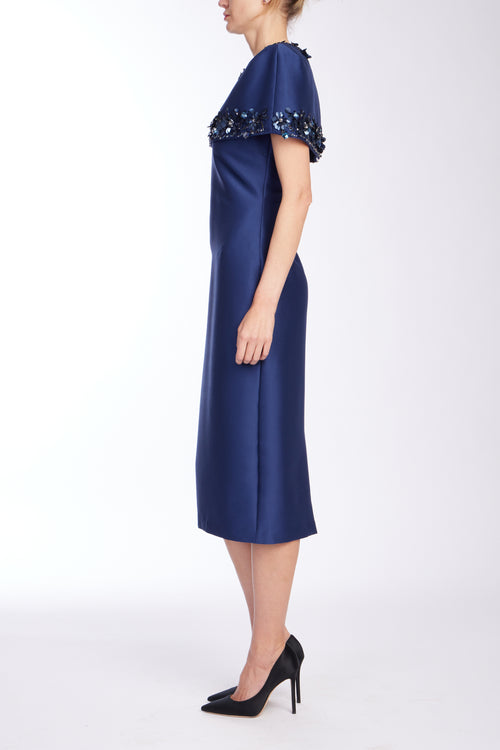Admiral | Beaded Cape Cocktail Dress Side
