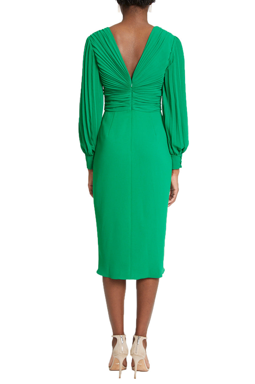 Palm Green | Wrap-Look Ruffle Day Dress