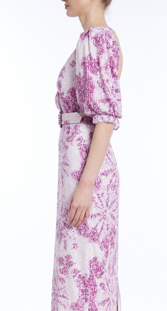 Rose Multi | Floral Sequin Midi Dress