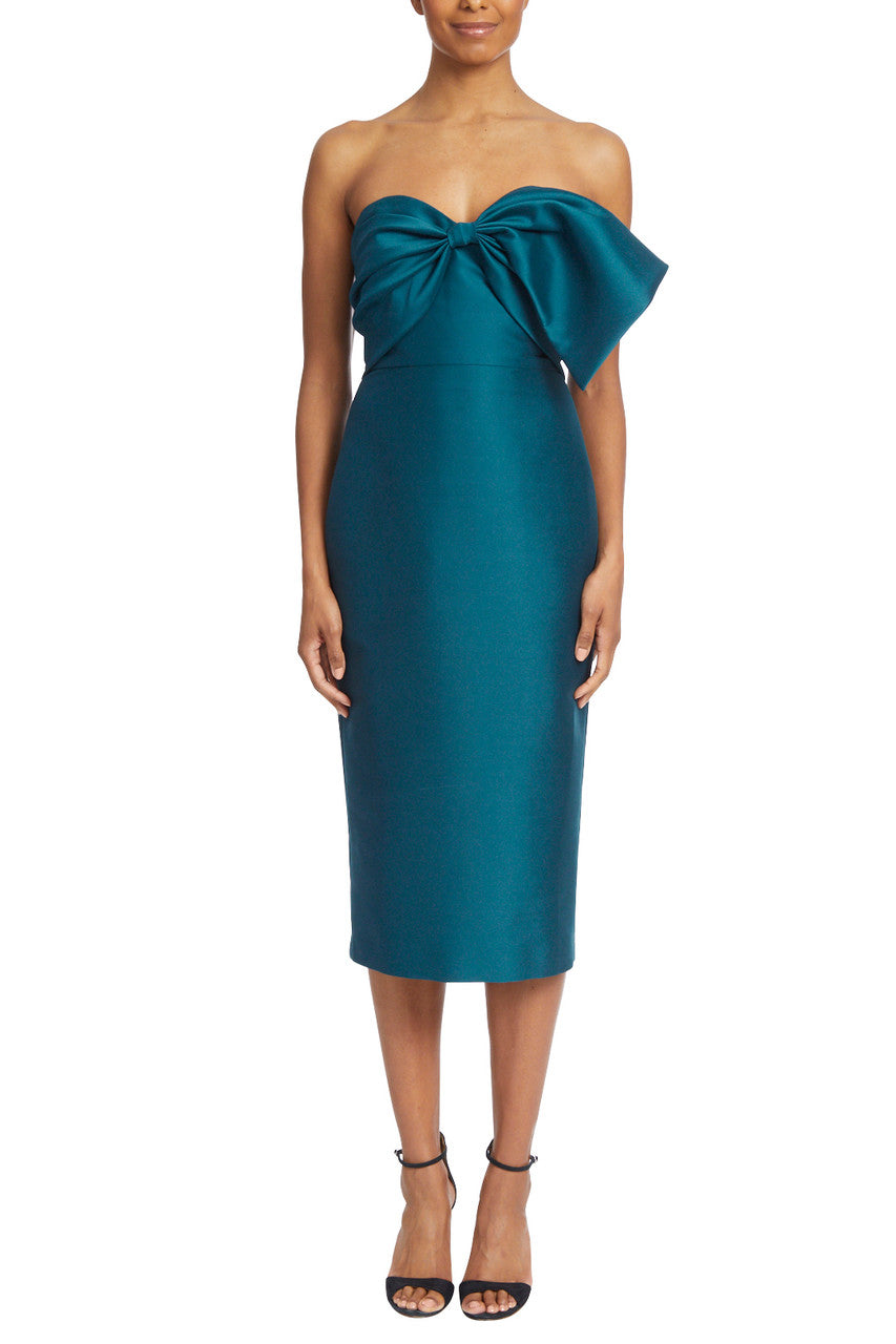 Teal | Asymmetrical Bow Cocktail Dress