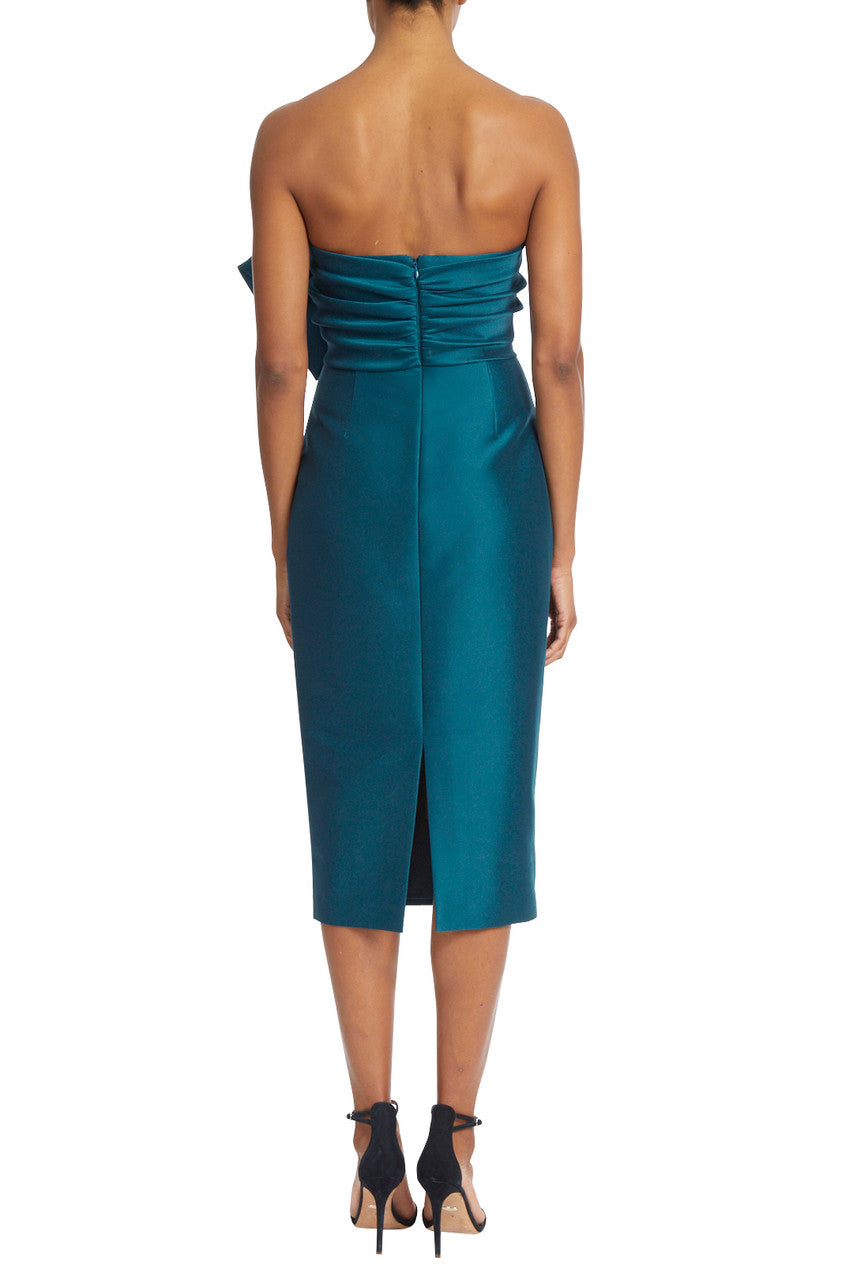 Teal | Asymmetrical Bow Cocktail Dress