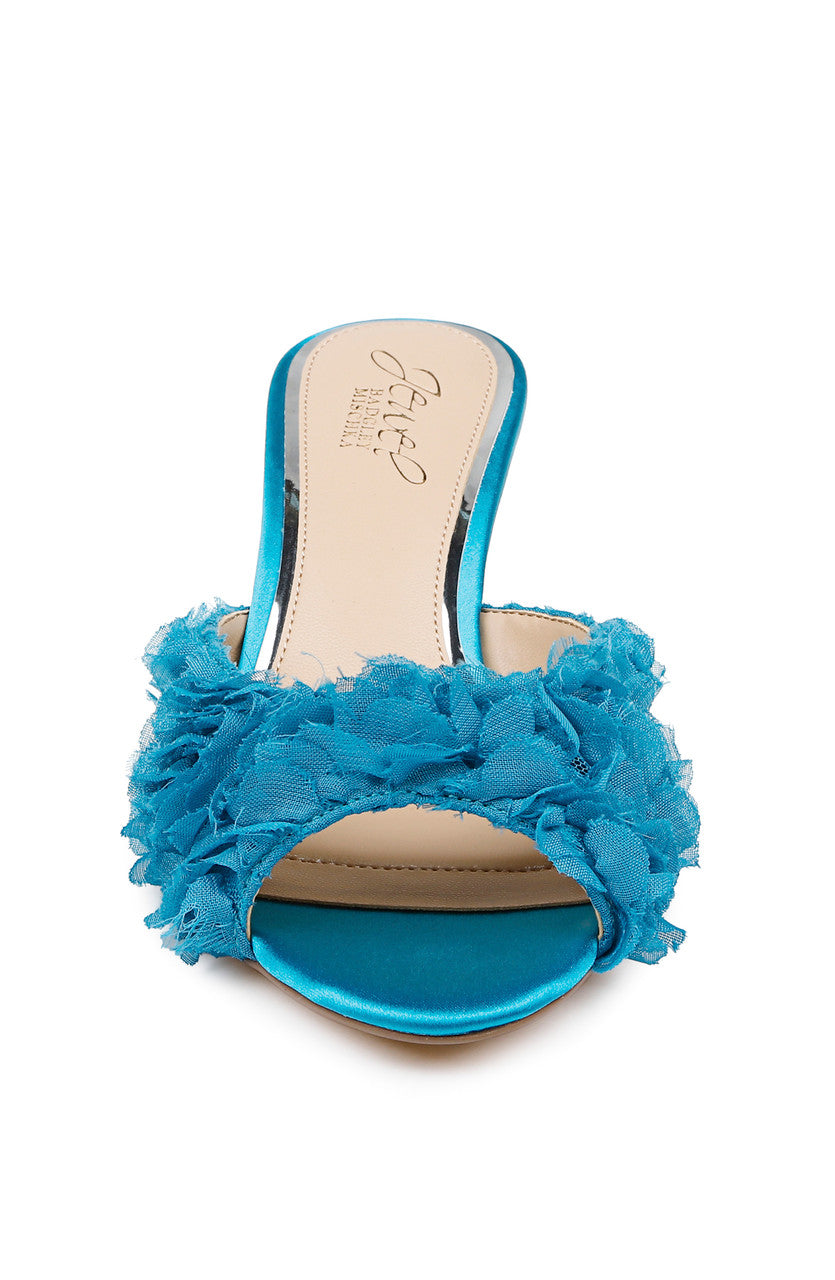 Blue Blue | Scarlet Kitten Heel Mule Sandals Front