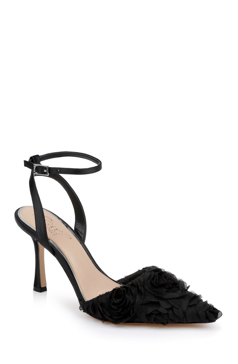 Black Black | Shannon Ankle Strap Pumps Front Side