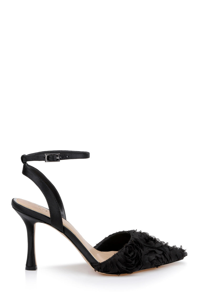 Black Black | Shannon Ankle Strap Pumps Side