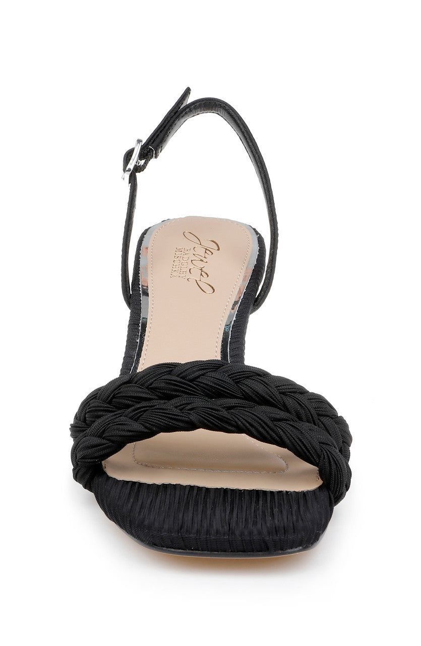 Black Fabric | Sharon Slingback Sandals Front