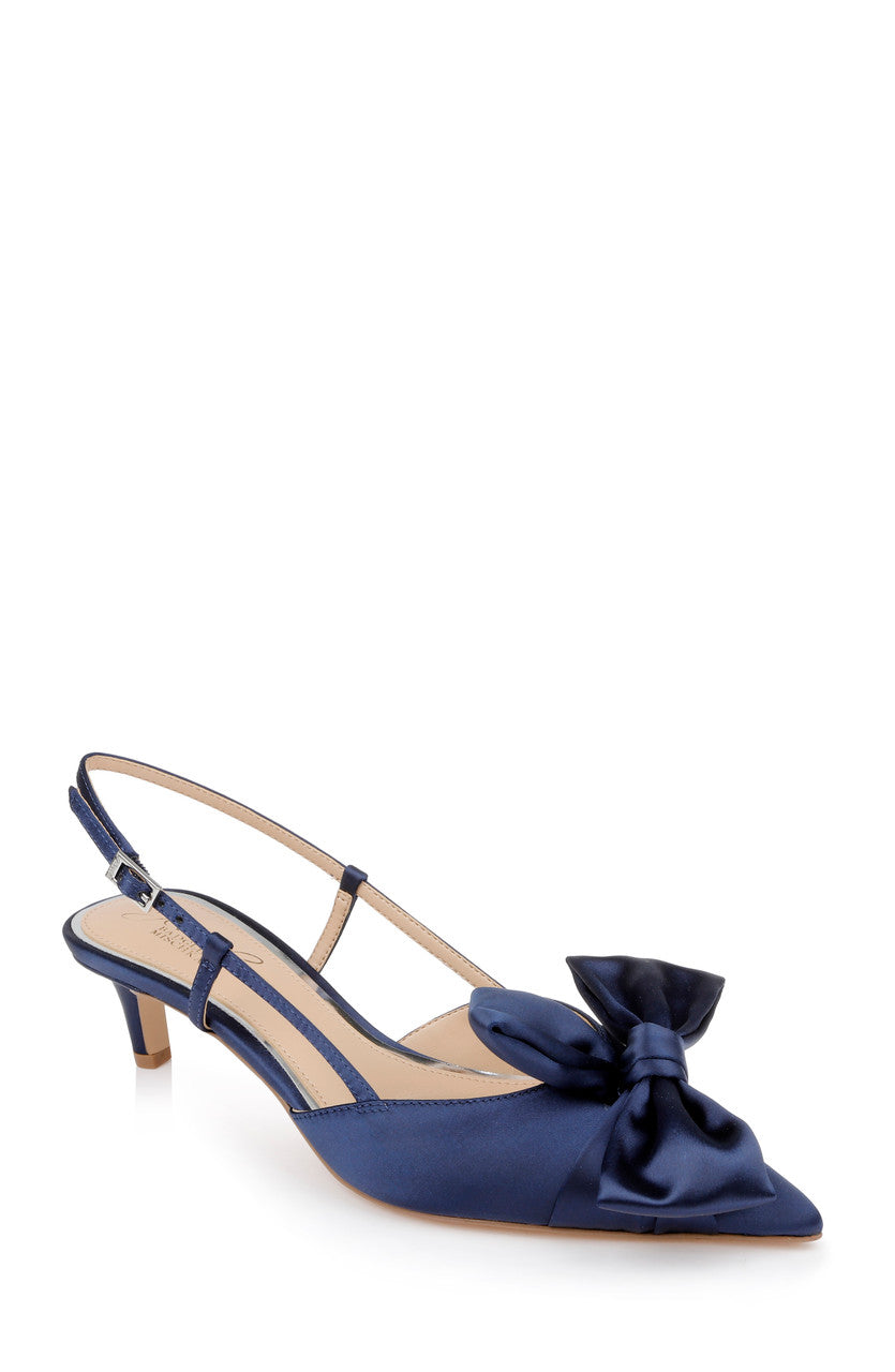Navy | Shoshana Slingback Pumps Front Side