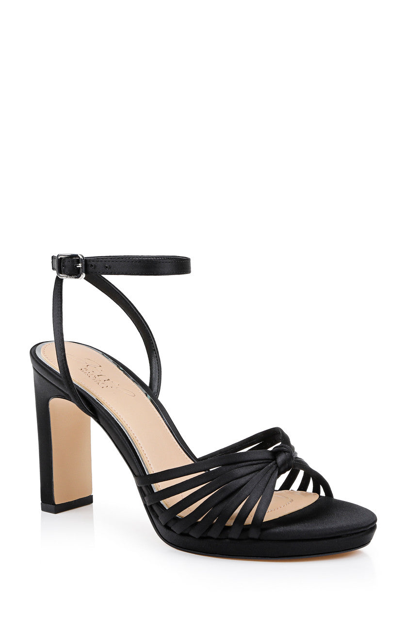 Black | Skylar Peep Toe Platform Sandals Front Side