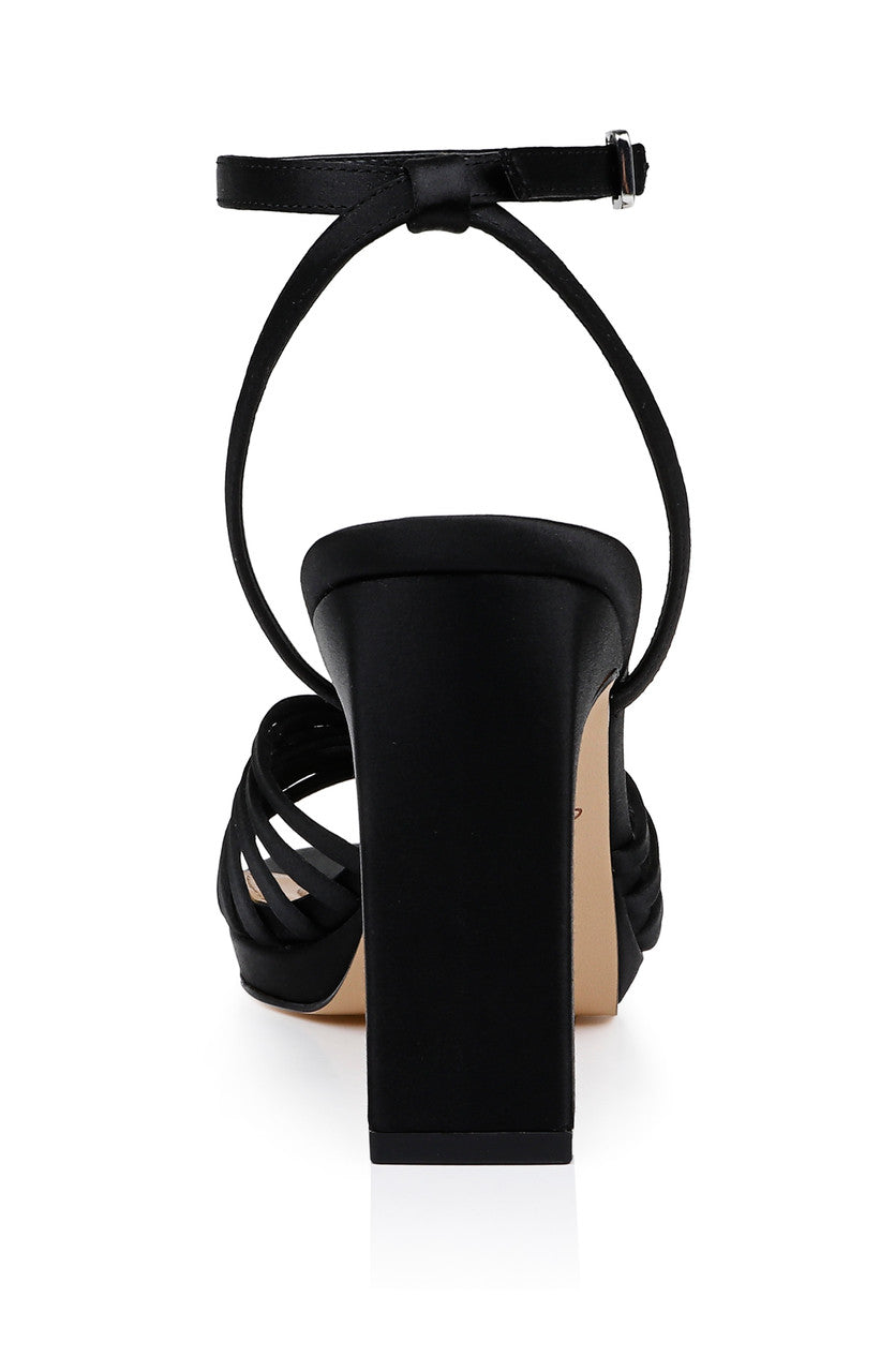 Black | Skylar Peep Toe Platform Sandals Back