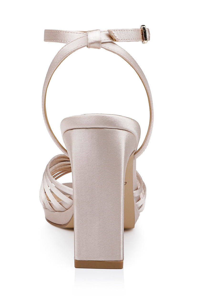 Champagne | Skylar Peep Toe Platform Sandals Back